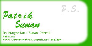 patrik suman business card